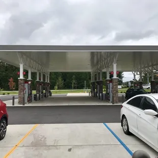 two cars parked in a parking lot