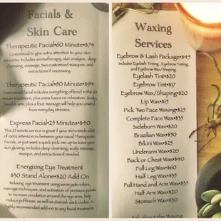 Call to schedule your facial, or wax appointment today! I&apos;ll Skin Care services performed using the amazing  Rhonda Allison skin care line!