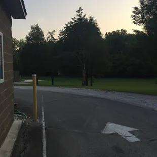 The check-in shack, deer in the field ahead and to the right along with wild turkey.