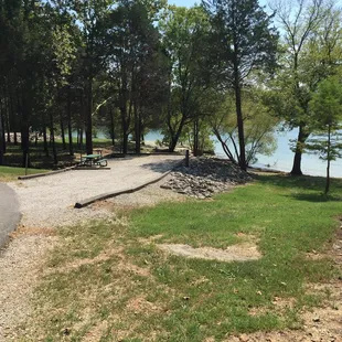 The row of lake front sites in section A