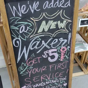 Waxing sign