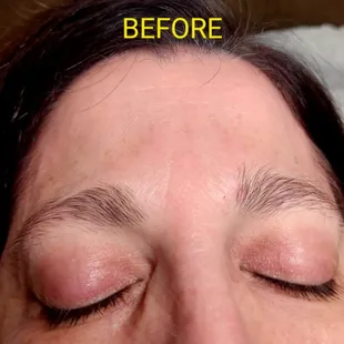 Before brow wax