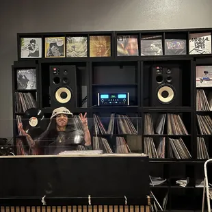 Owner TJ and her wax collection