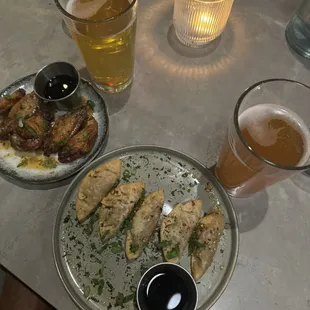 Yuzu Lemon Pepper Wings &amp; Veggie Gyoza