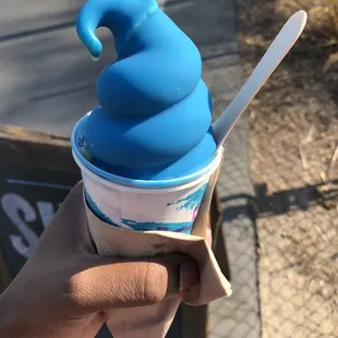 Blue Raspberry Dipped Lemon Soft Serve