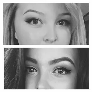 One year transformation. This client gets a monthly brow wax and tint