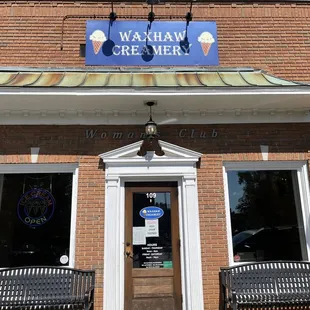 the front of the building