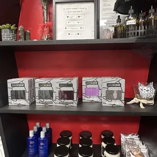 Display shelf of her home made goodies