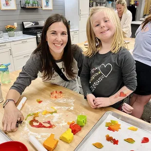 "Falling" for the love of baking with autumn cookies at our family cooking class.