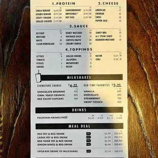 menu