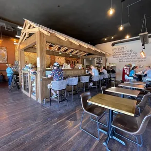 the interior of a cafe