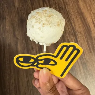 Churro Cake Pop and sticker to celebrate their 1 year anniversary