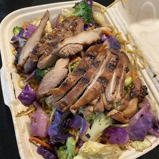 Chicken Thigh Bento w/ veggies and Yakisoba Noodles