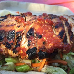 Chicken teriyaki close-up