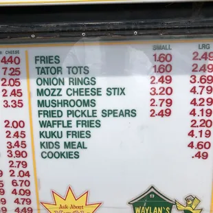 Fried menu