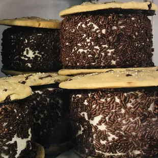 Ice cream sandwiches - homemade ice cream between 2 homemade cookies. All homemade!