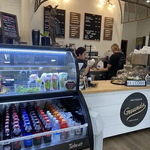 a display of beverages