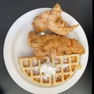 fried chicken and waffles