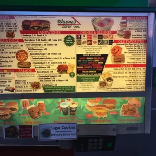 Full menu!