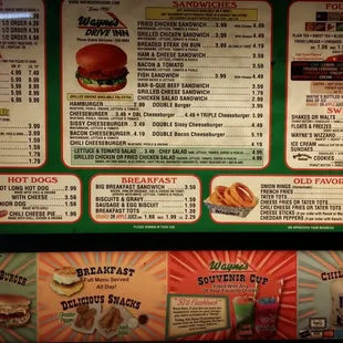 Menu...definitely try a bacon cheeseburger