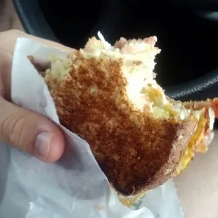 Breakfast sandwich: they serve breakfast all day too!