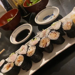Yellowtail and octopus rolls