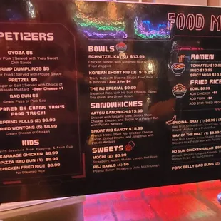 menu