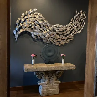 the entrance to the restaurant