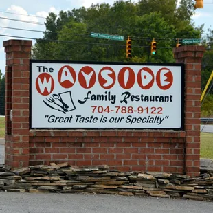 a sign for the restaurant