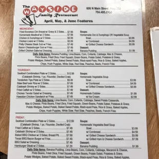 menu