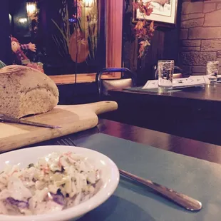 Excellent Dill Cole Slaw + Fresh, Warm Mini Rye Loaf