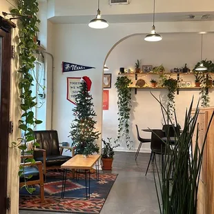 the entrance to the coffee shop