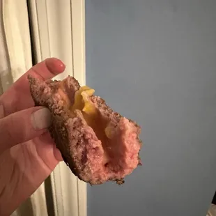 a half eaten donut