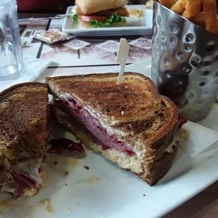 Reuben sandwich with fries