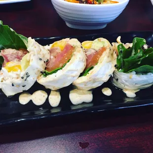My daughter and I go here a lot and always order things without rice. The chef gave us a sample of his new rice less creation. Delicious