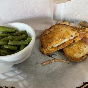 Grilled Chicken Melt with Green Beans
