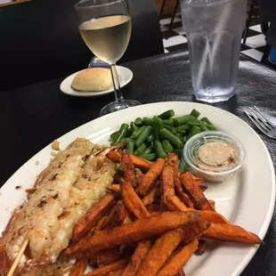 Say yes to the rice and the sweet potato fries!