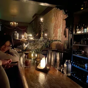 The ambience is amazing. The entire place is only lit up by candles!