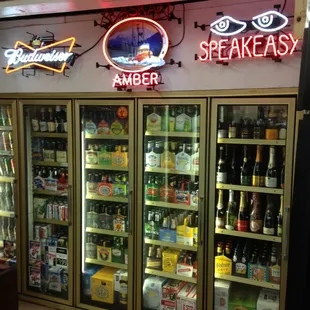 the inside of a liquor store