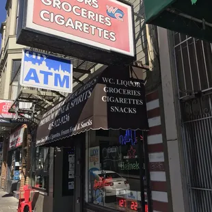 a sign for a liquor company