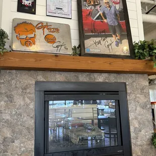 a picture of a mantel with a fire place