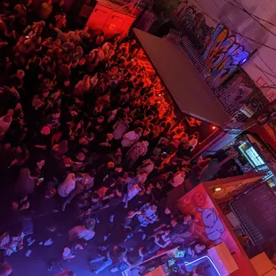 Ground floor with DJ, Dance Floor and Bar.