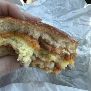 Almost all gone vegan breakfast sandwich