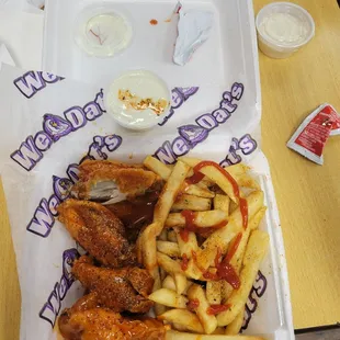 Devious wings and fries