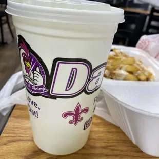 a cup of coffee and a plate of donuts