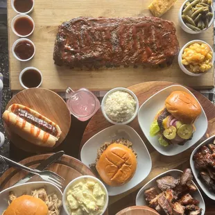a table full of food