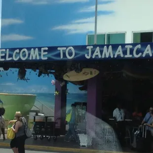 Arriving at the airport in Montego Bay, Jamaica