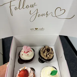 (Clockwise): Red Velvet, coffee, lemon, Guava Strawberry