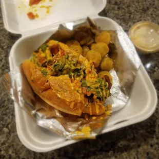 Bam Bam Poboy &amp; fried pickles.