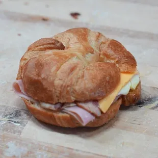 a ham and cheese sandwich
